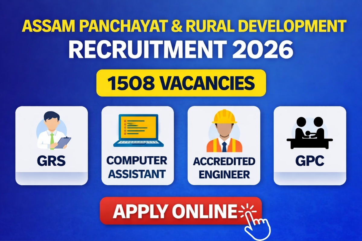 Assam Panchayat & Rural Development Recruitment 2026 1508 Vacancies Apply Online for GRS, Computer Assistant, AE and GPC