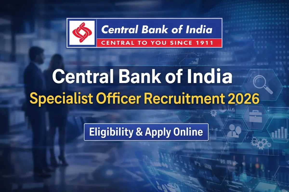 Central Bank of India Specialist Officer Recruitment 2026 for 275 IT & Risk posts. Check eligibility, exam pattern, fees and apply online details.