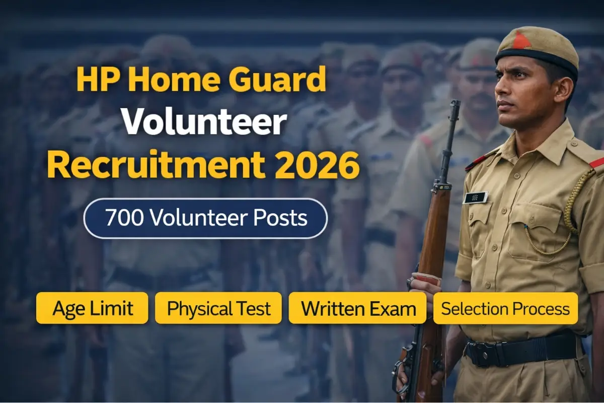 HP Home Guard Volunteer Recruitment 2026 banner showing physical test, written exam and selection process details