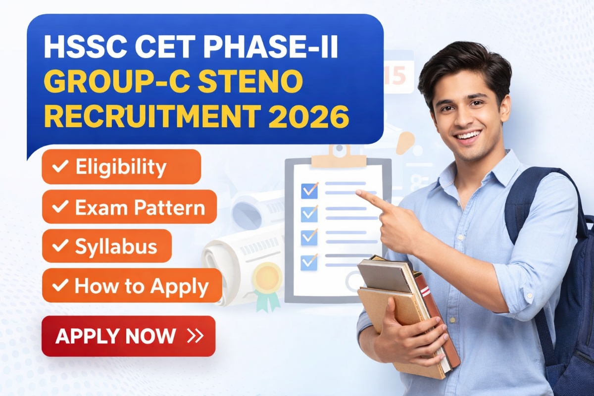 HSSC CET Phase-II Group-C Steno 2026 eligibility exam pattern and apply process