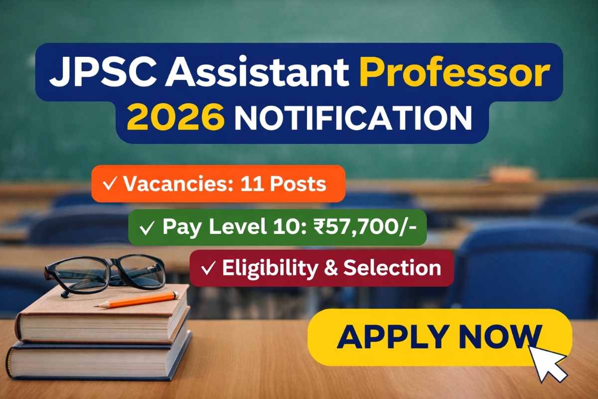 JPSC Assistant Professor 2026 Notification Pay Level 10 eligibility and selection process details
