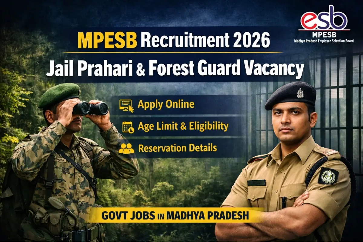 MPESB Recruitment 2026 notification out for Jail Prahari and Forest Guard posts. Check eligibility, age limit, reservation and apply online details.