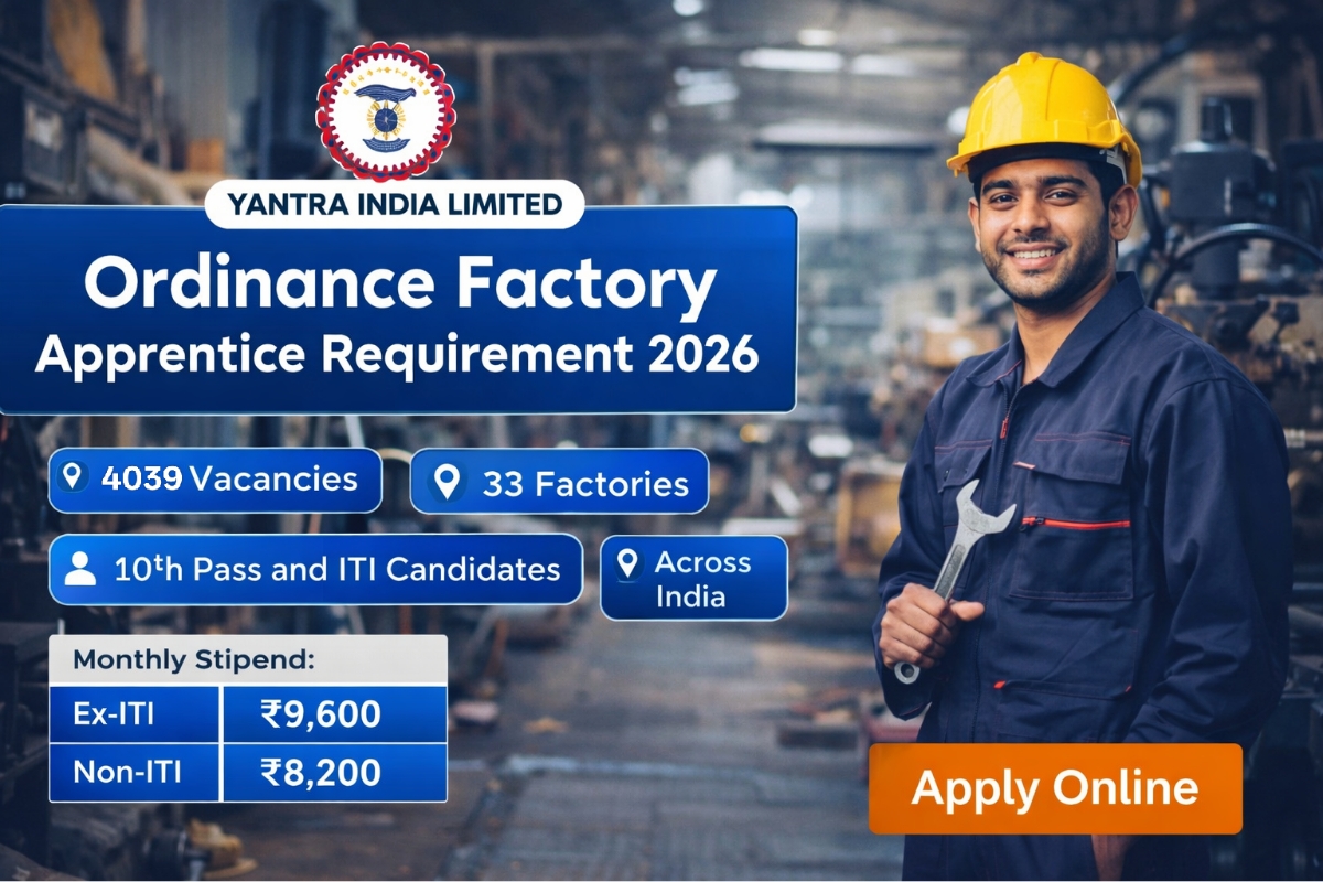 ordinance factory apprentice requirement 2026 vacancy details