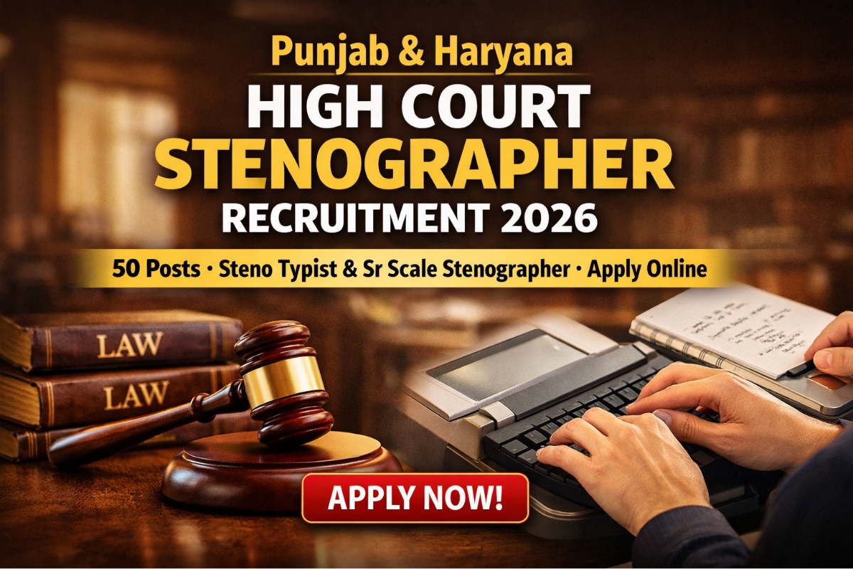 Punjab and Haryana High Court Stenographer Recruitment 2026 notification for 50 Steno Typist and Senior Scale Stenographer posts