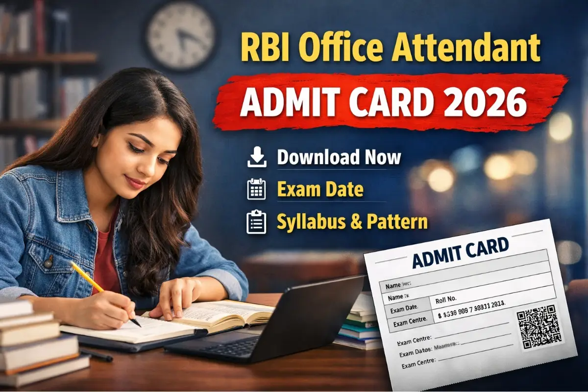 RBI Office Attendant Admit Card 2026 released notification with aspirant preparing for exam