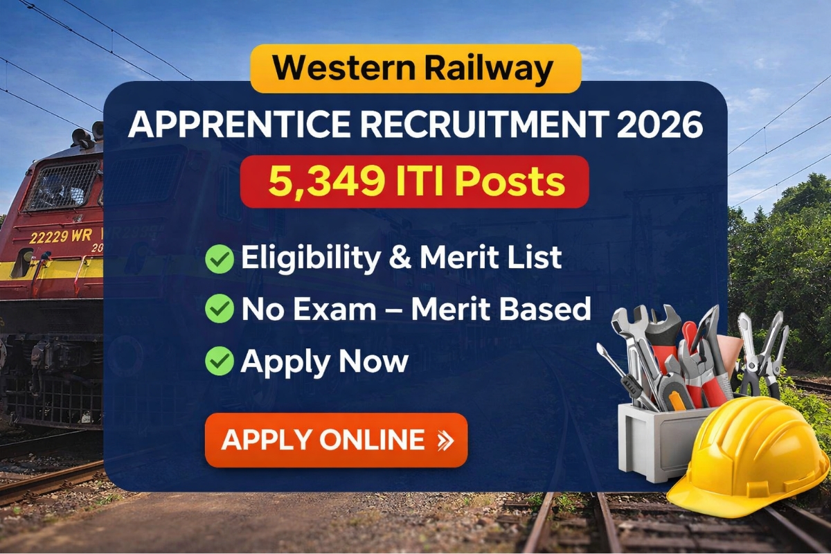 Western Railway Apprentice Recruitment 2026 notification for 5349 ITI posts merit based selection apply online