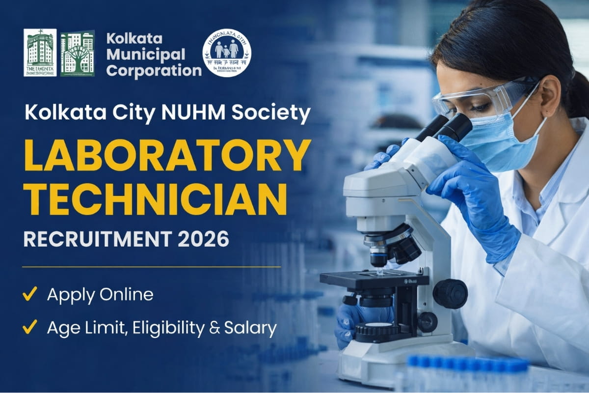 Kolkata City NUHM Society Laboratory Technician Recruitment 2026 official notification under Kolkata Municipal Corporation