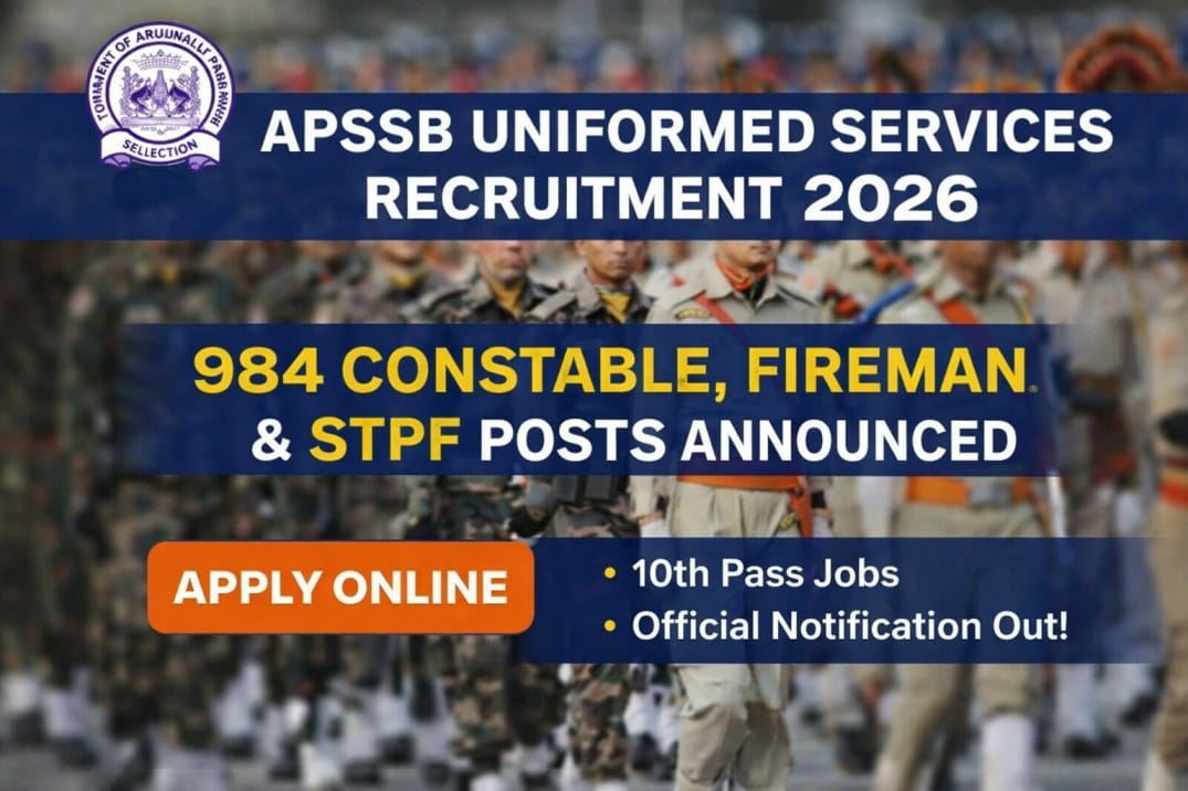 APSSB Uniformed Services Recruitment 2026 announced for 984 Constable, Fireman and STPF posts. Check eligibility, exam pattern, dates and apply online.