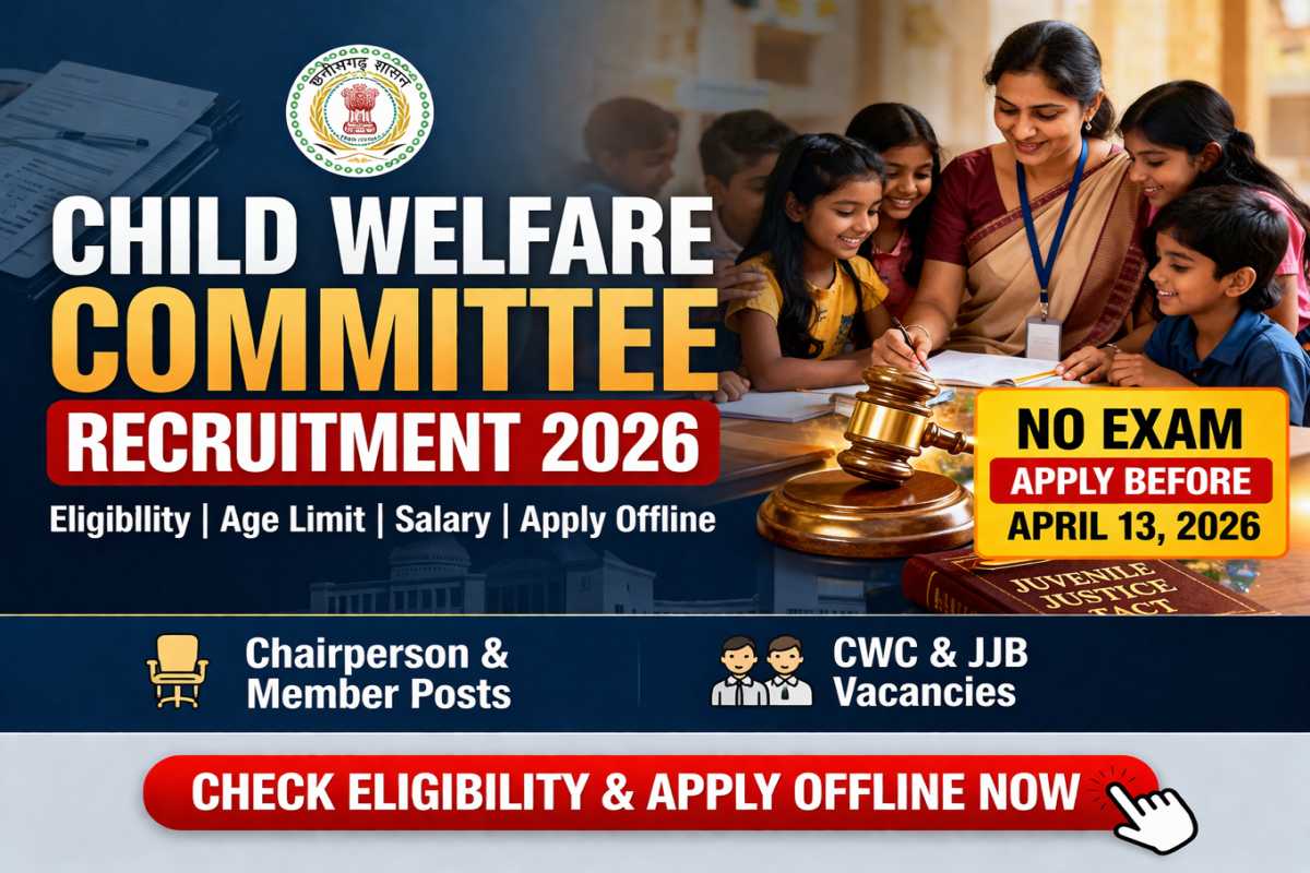 Child Welfare Committee Recruitment 2026 apply offline for CWC posts. Check eligibility, age limit, salary and last date April 13.