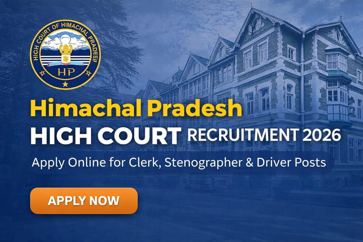 Himachal Pradesh High Court Recruitment 2026 notification released. Apply online for Clerk, Stenographer and Driver posts before 28 March 2026.