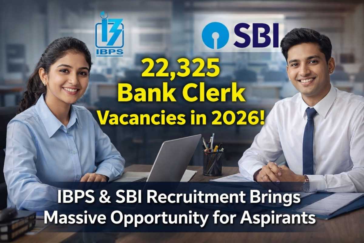 Bank Clerk Recruitment 2026 brings 22,325 vacancies through IBPS and SBI. Check state-wise vacancies, bank-wise posts, and key details for aspirants.