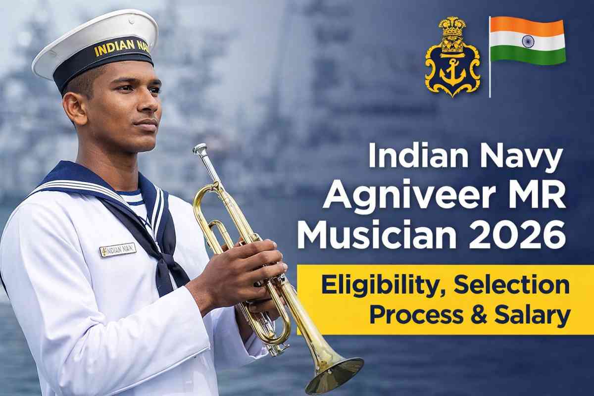 Indian Navy Agniveer MR Musician 2026 recruitment details including eligibility, selection process, salary, exam pattern and important dates. Check full notification and apply online.