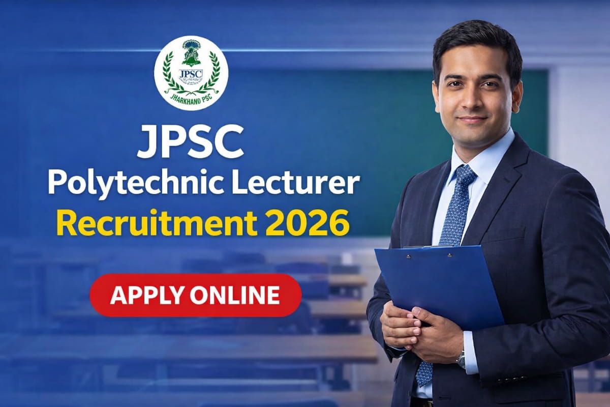 JPSC Polytechnic Lecturer Recruitment 2026 notification released for lecturer posts in Jharkhand polytechnic institutions. Check eligibility, age limit, salary, selection process and important application dates.