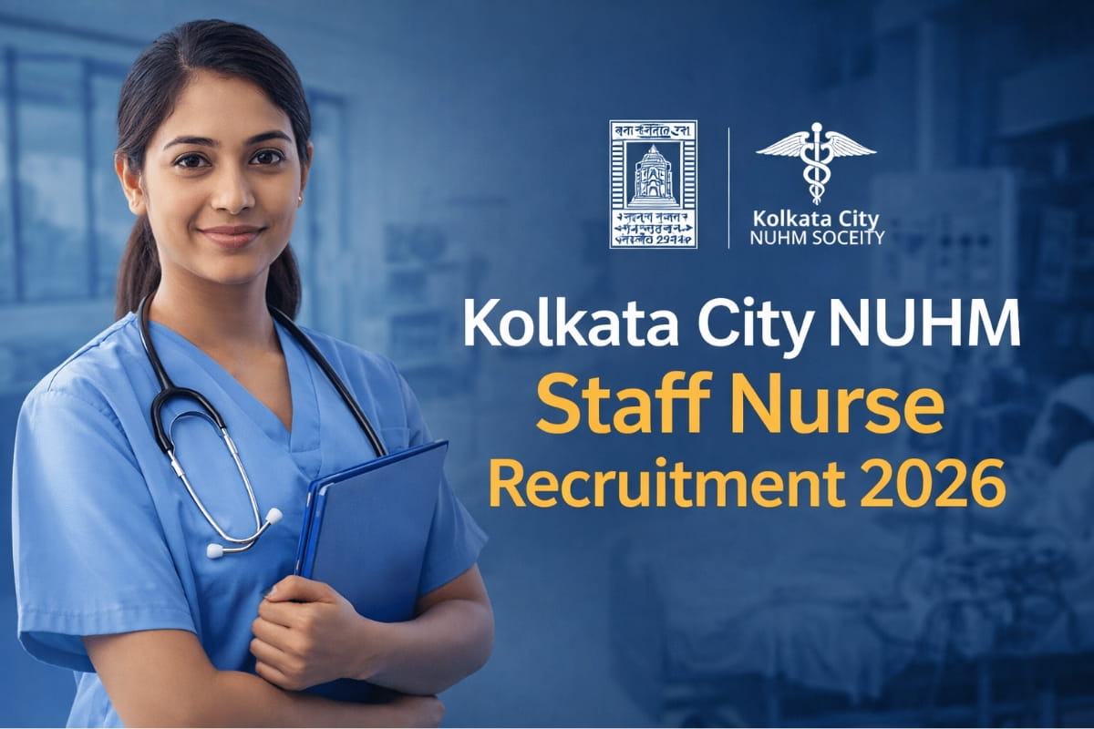 Kolkata City NUHM Staff Nurse Recruitment 2026 official notification for Khidderpore U-CHC under KMC