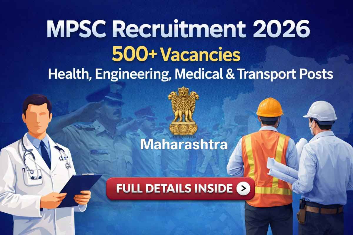 MPSC Recruitment 2026 full details with 500+ vacancies. Check eligibility, important dates, documents, and application process for all posts.