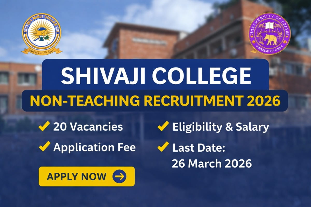 Shivaji College Non-Teaching Recruitment 2026 announced for 20 posts including Junior Assistant and Lab Attendant. Check eligibility, salary and apply online details.