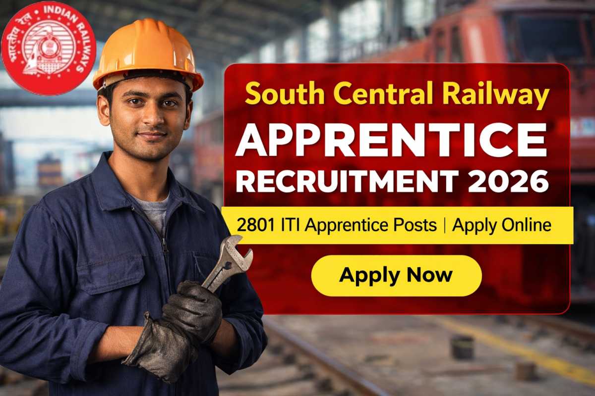 South Central Railway Apprentice Recruitment 2026 announced for 2801 ITI apprentice posts. Check eligibility, vacancy details, selection process and apply online.