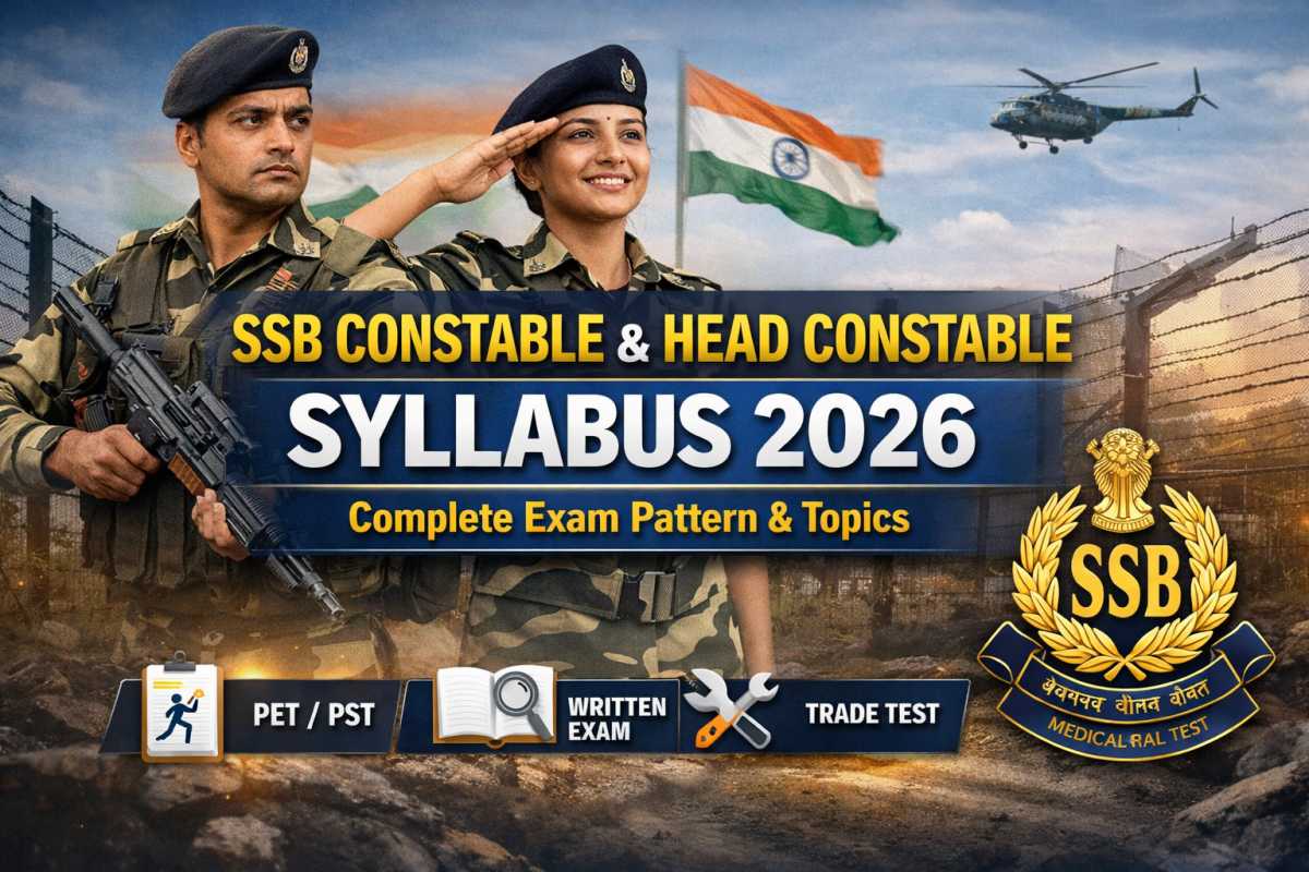Check the SSB Constable and Head Constable Syllabus 2026 including complete exam pattern, subjects, selection process, PET PST and important topics.