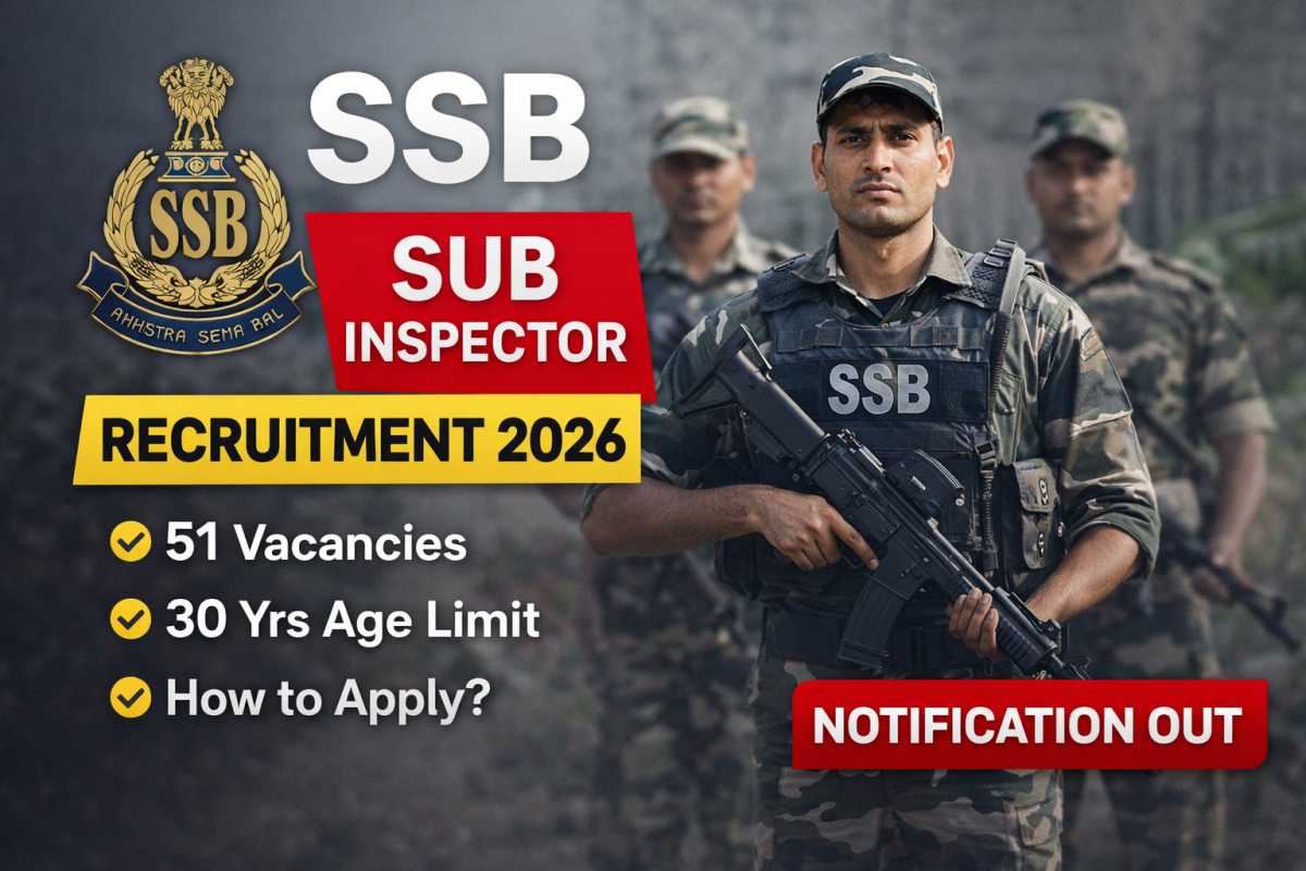 SSB Sub Inspector Recruitment 2026 Notification Out for 51 vacancies. Check eligibility, age limit, salary, selection process and how to apply online at SSB official website.