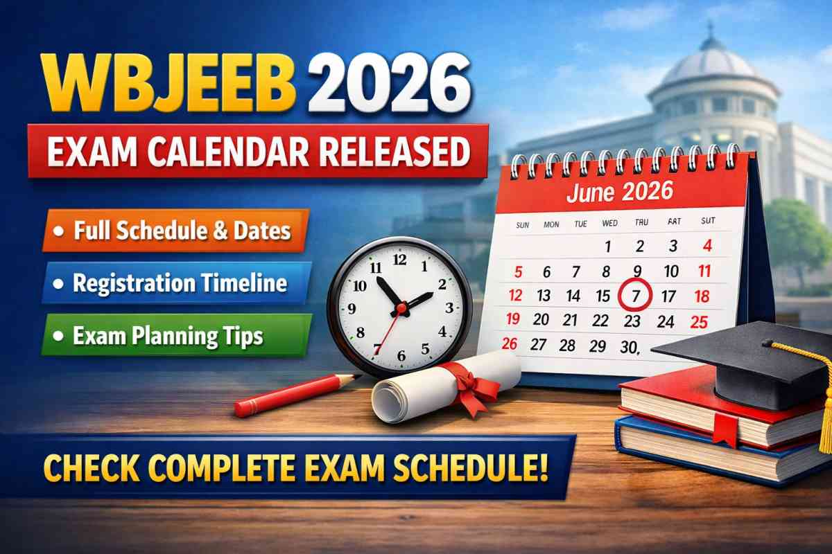 WBJEEB 2026 Exam Calendar released. Check full schedule, registration dates, exam timeline, and important updates for all WBJEEB entrance exams.