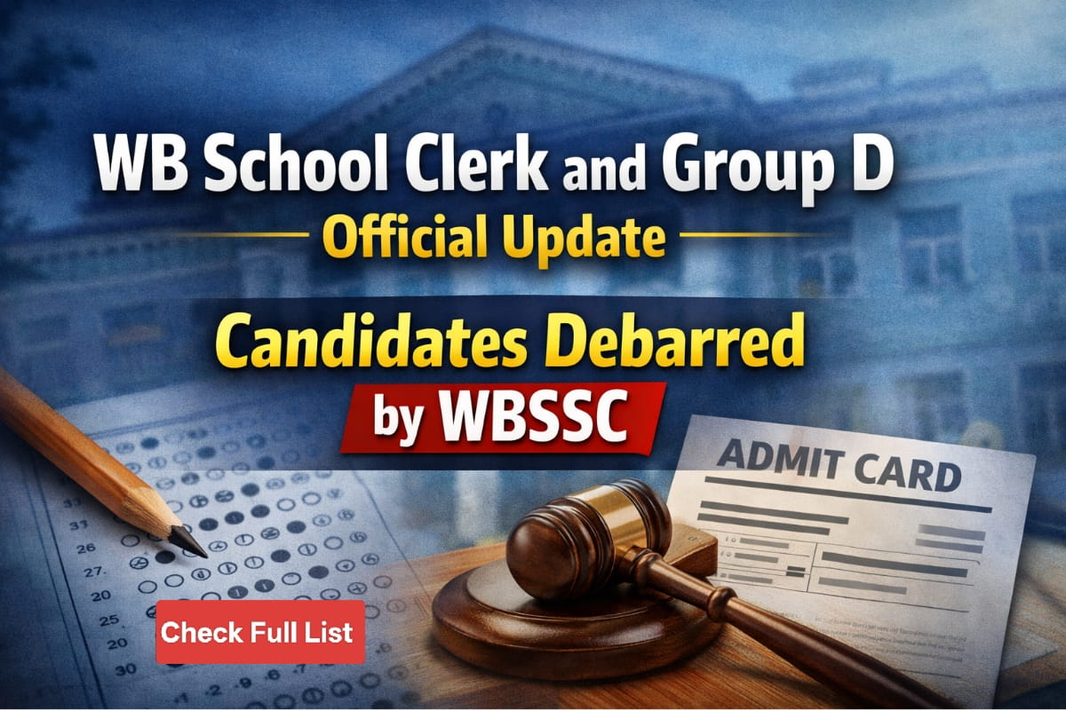 WBSSC official update on candidates debarred from WB School Clerk and Group D Exam 2026