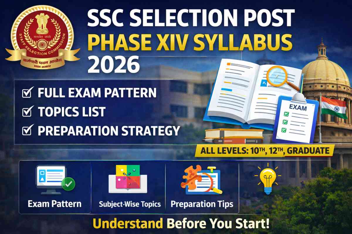 SSC Selection Post Phase XIV Syllabus 2026 with complete exam pattern, subject-wise topics and preparation strategy for all levels.