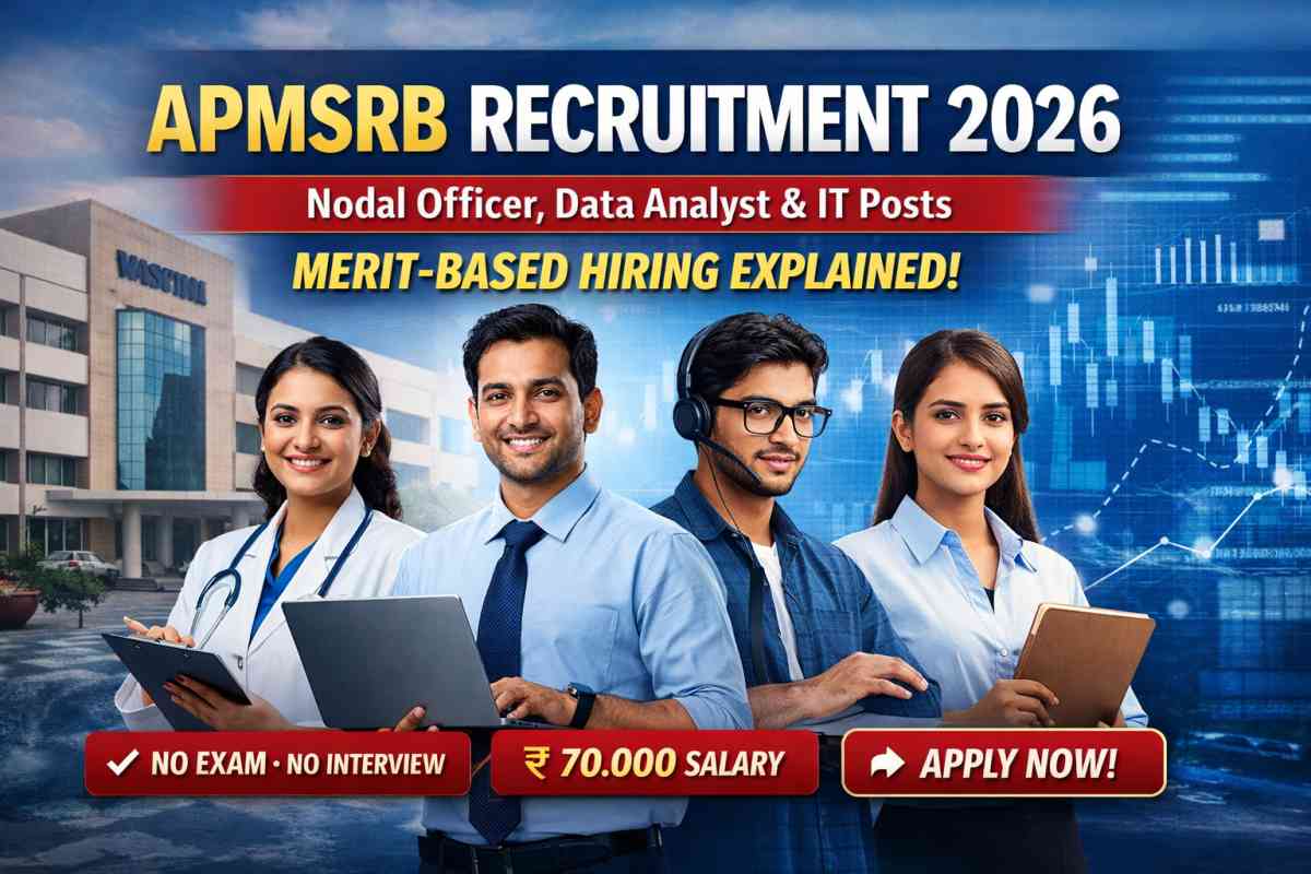 APMSRB Recruitment 2026 detailed guide with eligibility, salary, selection process and merit-based hiring for Nodal Officer, Data Analyst and IT posts.