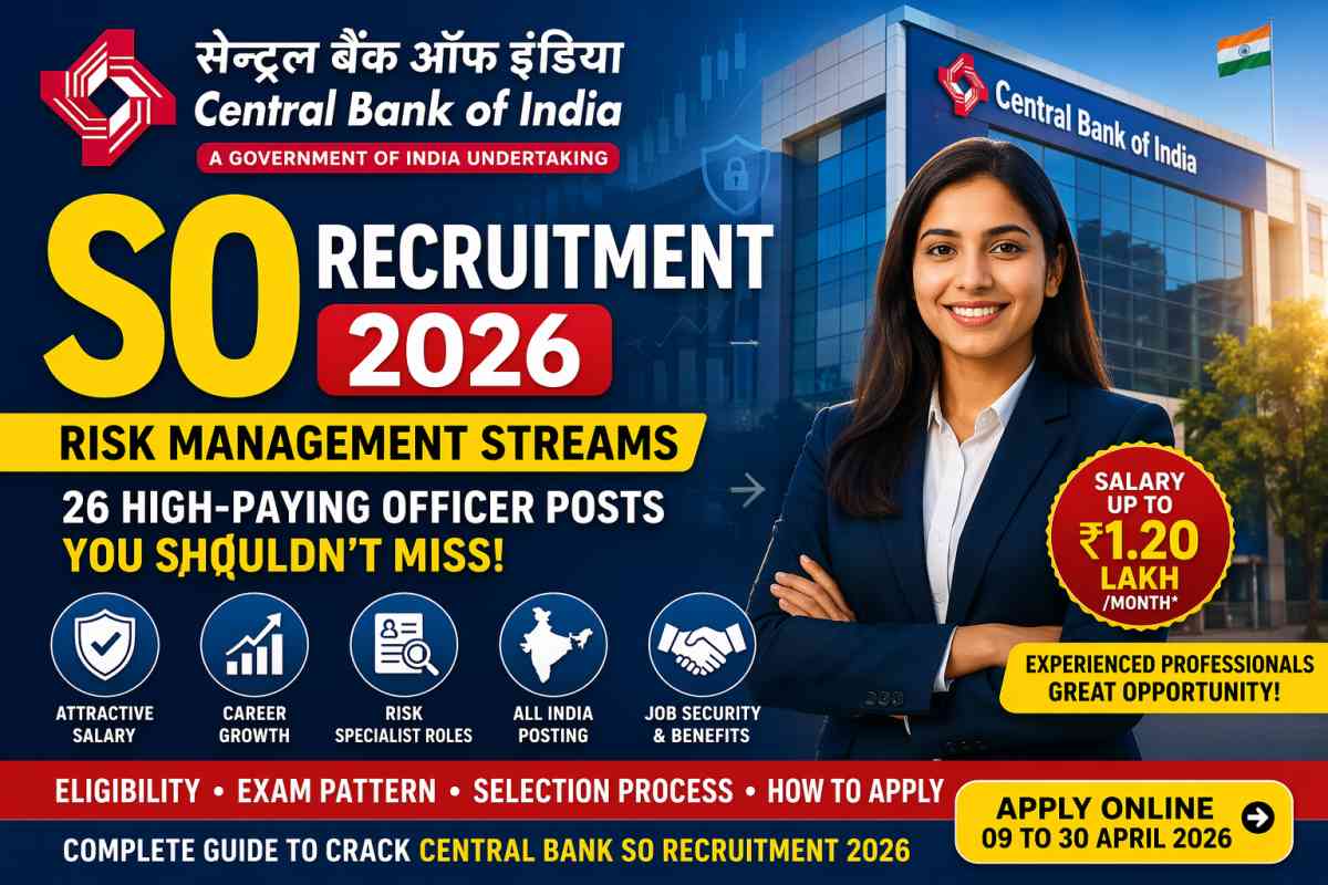 Central Bank of India SO Recruitment 2026: Check eligibility, salary, risk management roles, selection process and how to apply online.