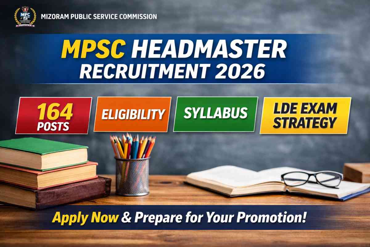 MPSC Headmaster Recruitment 2026 announced for 164 posts. Check eligibility, syllabus, exam pattern, salary and apply process in simple guide.