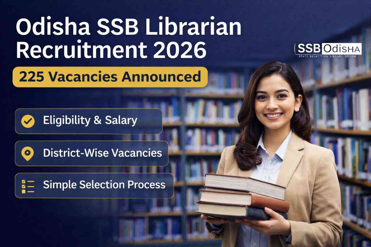 Odisha SSB Librarian Recruitment 2026 announced for 225 posts. Check eligibility, age limit, salary, exam pattern and apply online details.