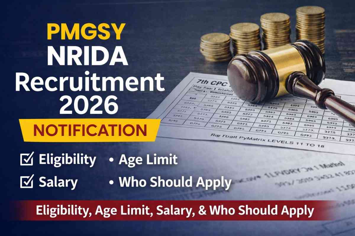 PMGSY NRIDA Recruitment 2026 Notification released. Check eligibility, age limit, salary, vacancy details and who should apply for these top govt posts.