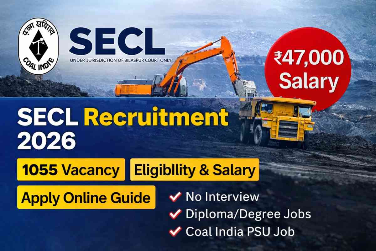 SECL Recruitment 2026 Notification released for 1055 vacancies. Check eligibility, salary, selection process and apply online details.