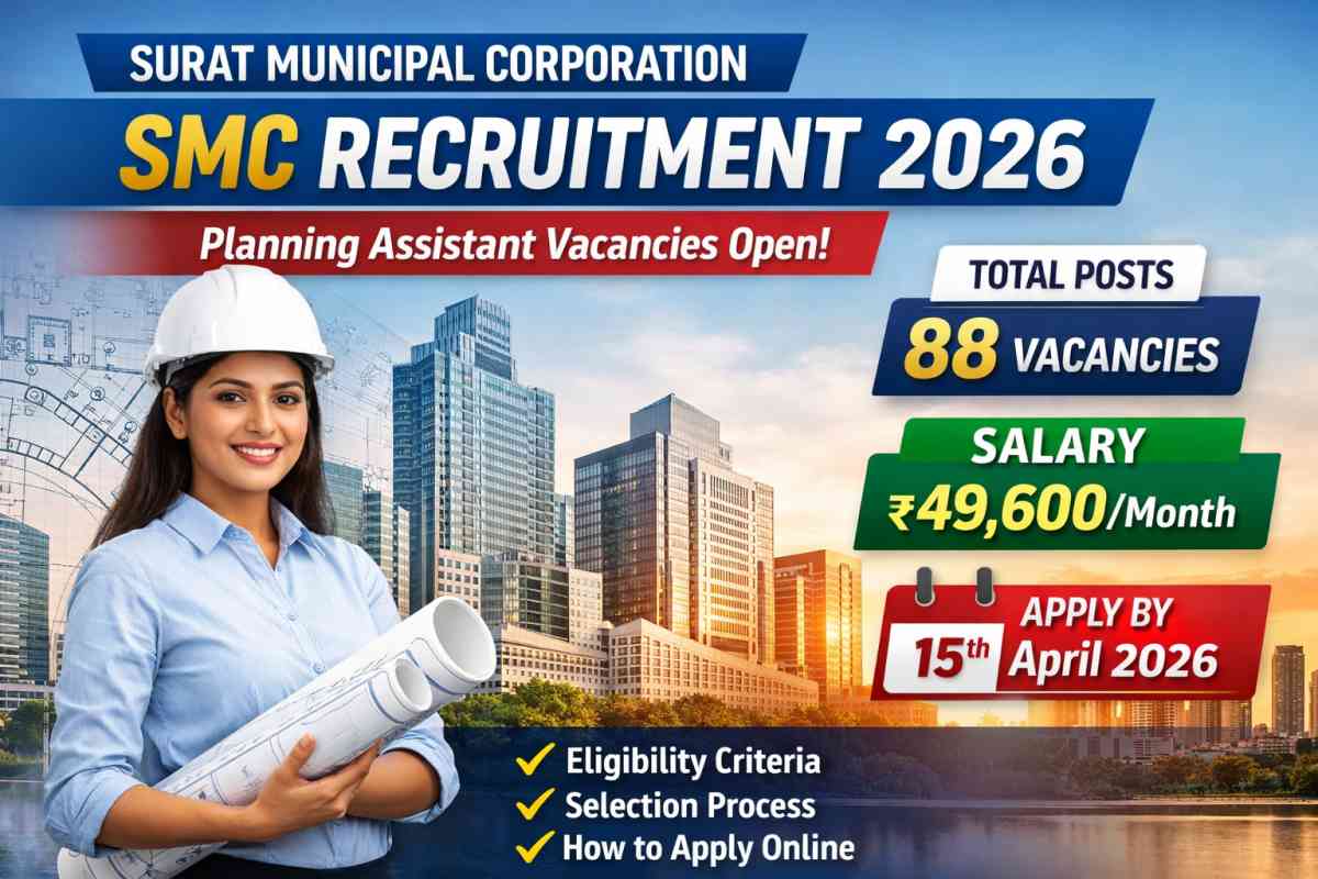 SMC Planning Assistant Recruitment 2026 offers 88 vacancies. Check eligibility, salary, important dates and apply online before last date.