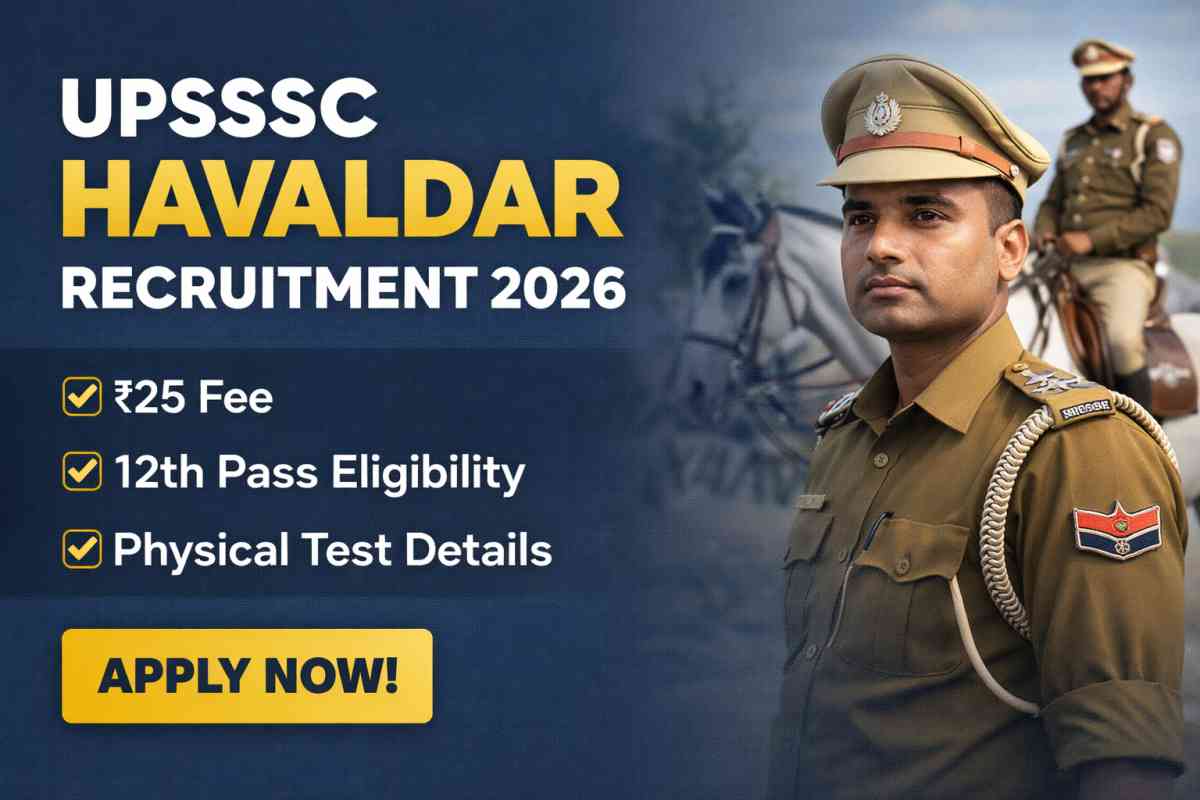 UPSSSC Havaldar Recruitment 2026 details including eligibility, age limit, physical test, salary and how to apply online before last date
