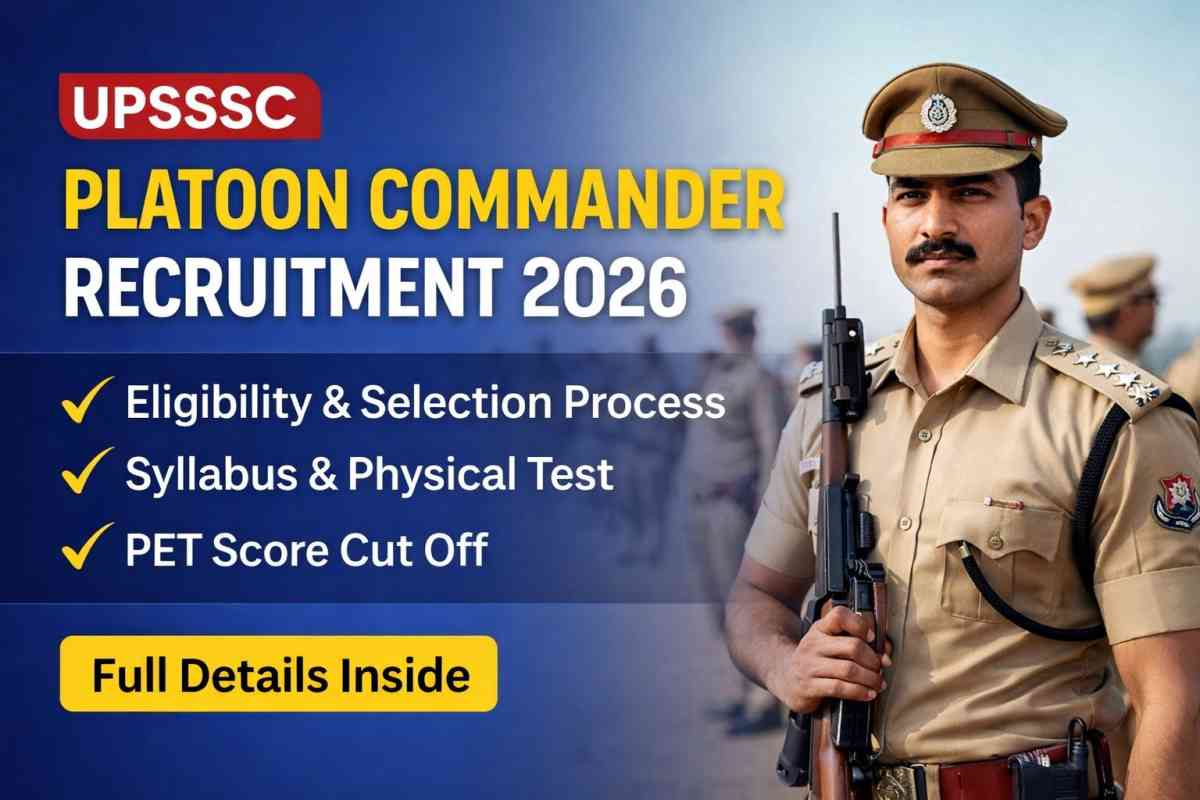 UPSSSC Platoon Commander Recruitment 2026 details including eligibility, syllabus, exam pattern, physical test and PET cut off explained clearly.