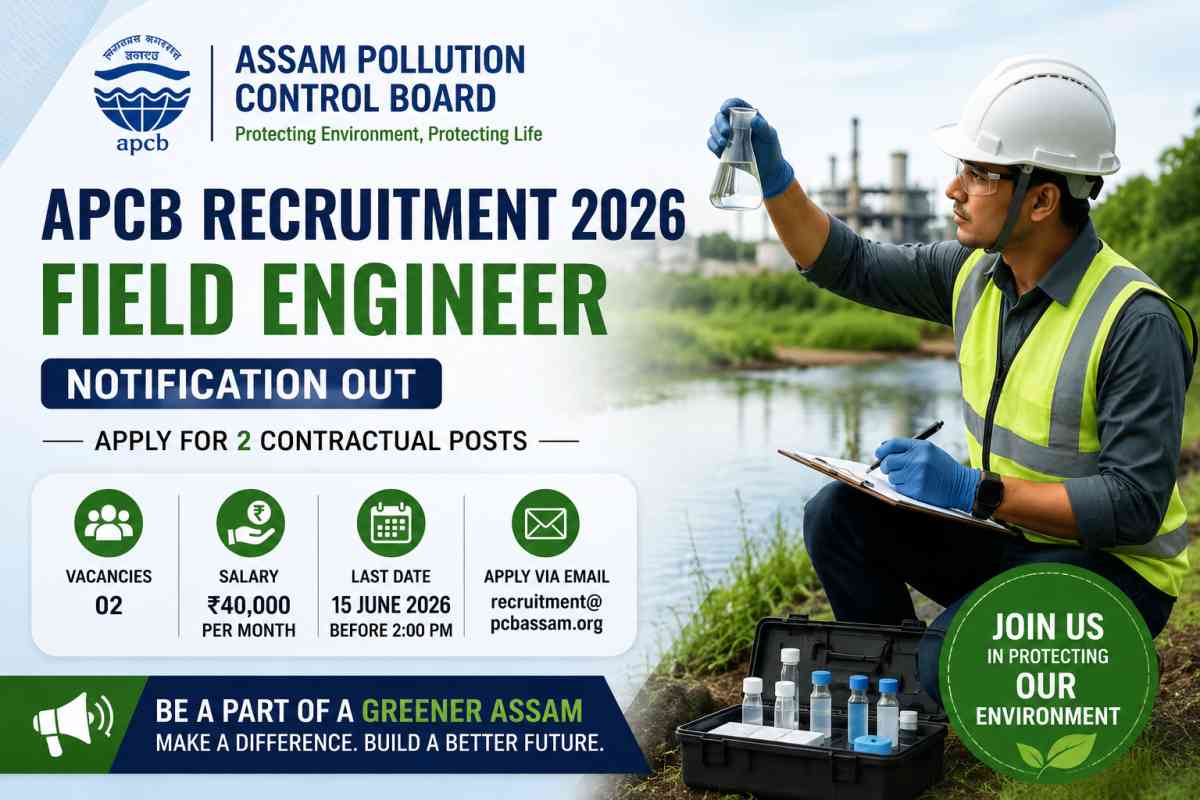 APCB Recruitment 2026 invites applications for 2 Field Engineer posts. Check eligibility, salary ₹40,000, selection process and apply before June 15.