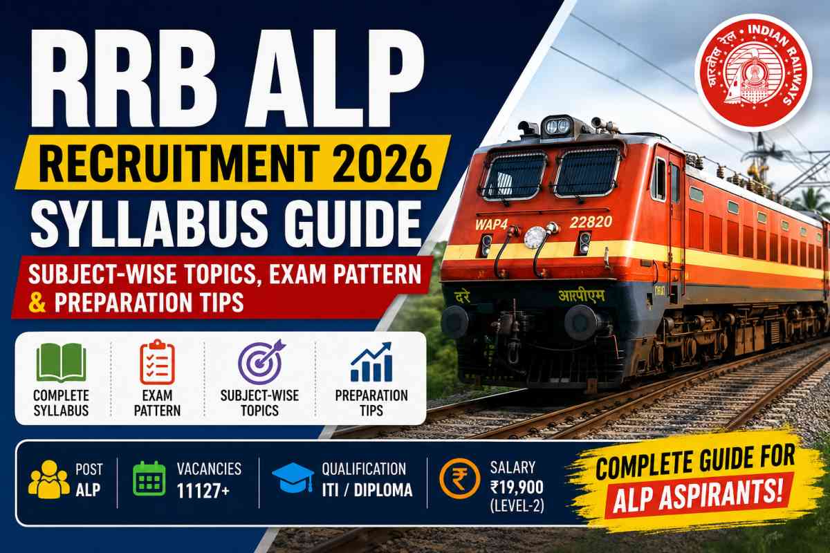 RRB ALP Recruitment 2026 Syllabus guide with CBT 1, CBT 2, CBAT exam pattern, subject-wise topics, preparation tips and selection process.