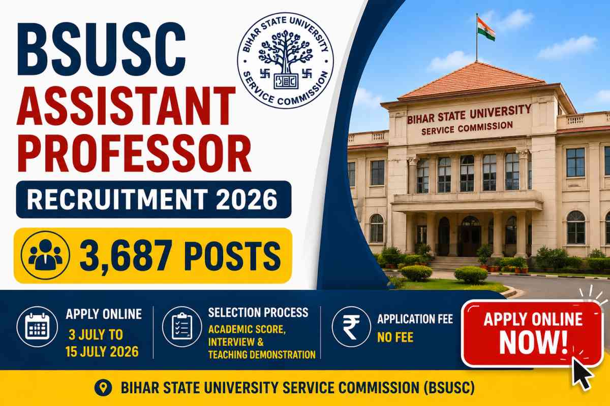 BSUSC Assistant Professor Recruitment 2026 is open for 3,687 contractual faculty posts. Check eligibility, dates, selection process and apply online.